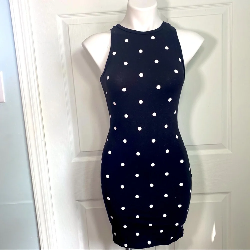 Derek Heart Polka-Dot Fitted Dress - Picture 1 of 8